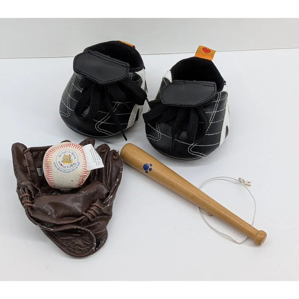 Build-A-Bear Workshop Baseball Sports Gear Set Cleats Glove Bat Ball Plush Toy